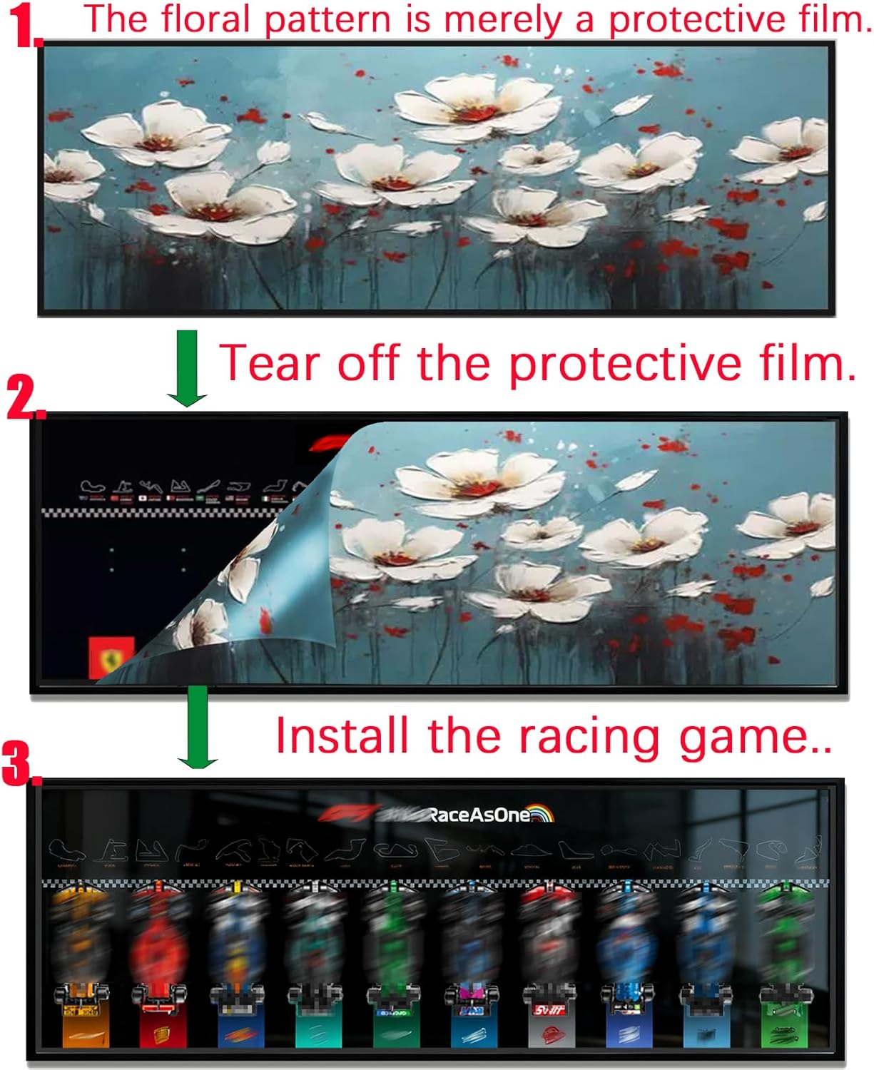 LEGO F1 Speed Champions Magnetic Display Wall Mount - Compatible with 10 Magnetic Racing Cars, Lego Fans (Only for Wall Board) (LED Lighting - Speed Champions)