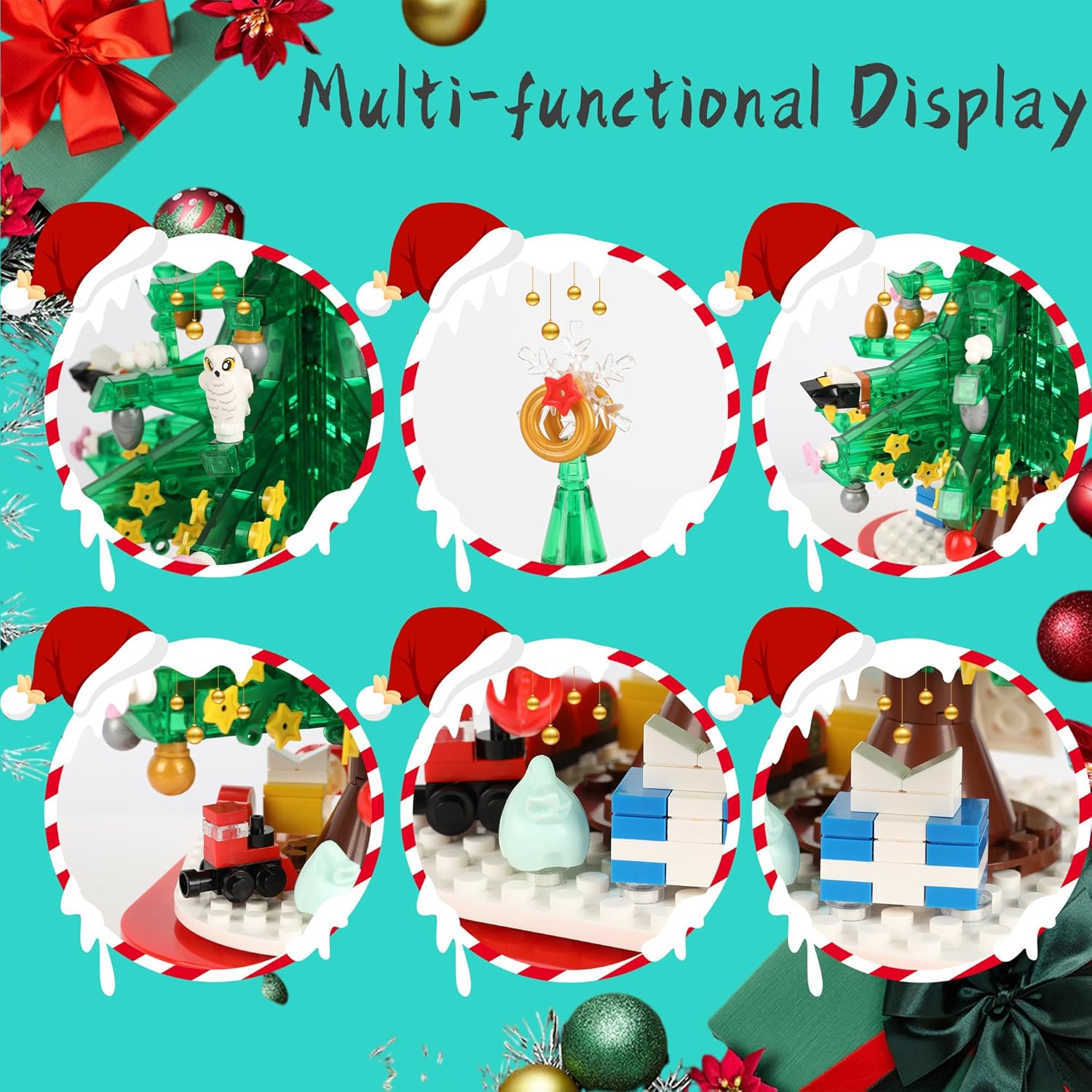 Tree Building Block With Music Box & Led Light, Christmas Building Blocks Toddler Toys - Rotating Christmas Tree 2025 Building Set for Boys And Girls, Xmas Gift for Kids 3-18, Christmas Tree