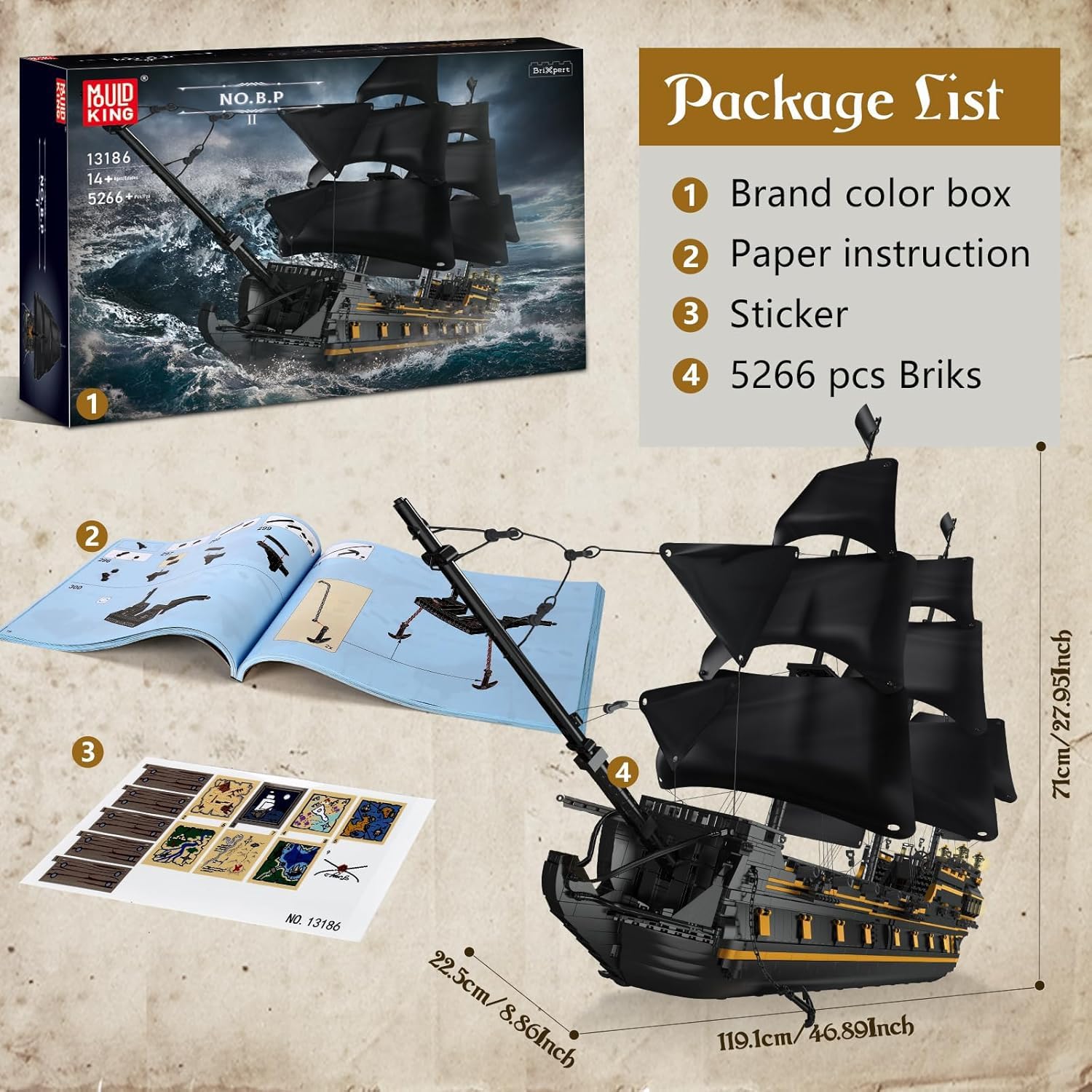 Mould King 13186 Black Pearl