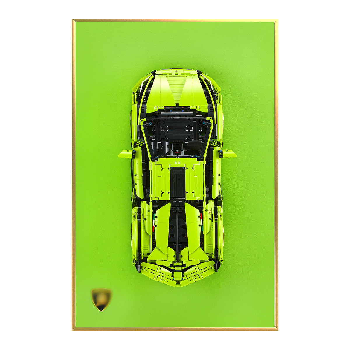 Classic Leather Wall Mount Display for LEGO® Technic™ Lambo Green