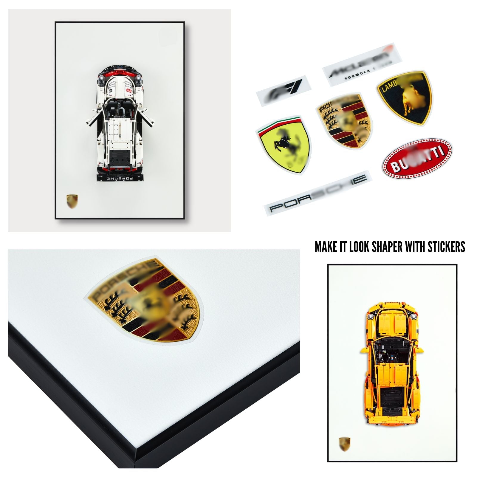 Classic Leather Wall Mount Display for LEGO® Technic™ Porsche White
