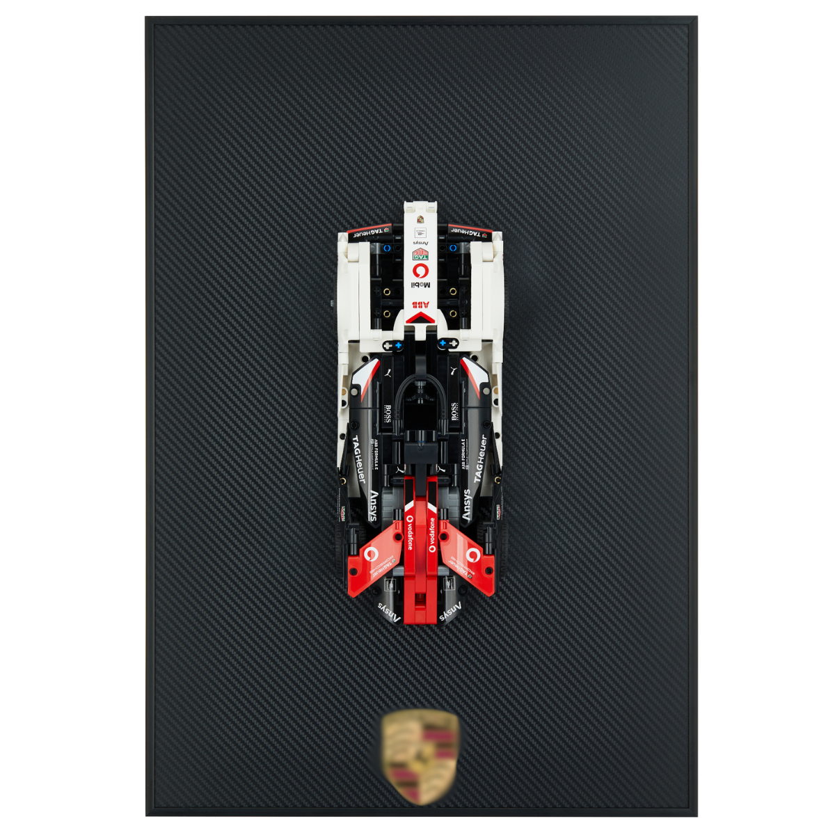 Classic Leather Wall Mount Display for Compact LEGO® Technic™ Carbon Fiber Black