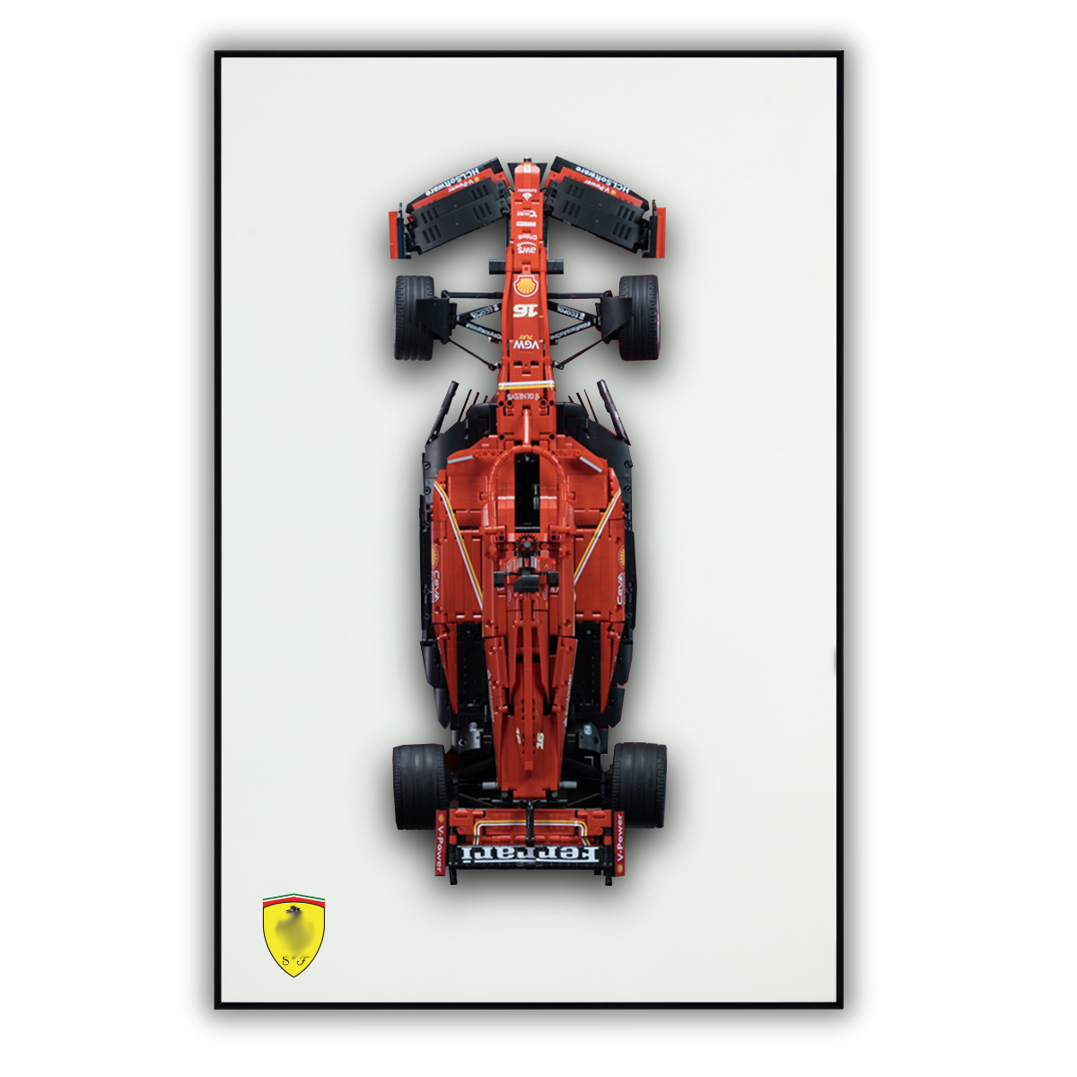 Classic Leather Wall Mount Display for LEGO® Technic™ White Mercedes-AMG F1 W14 42171