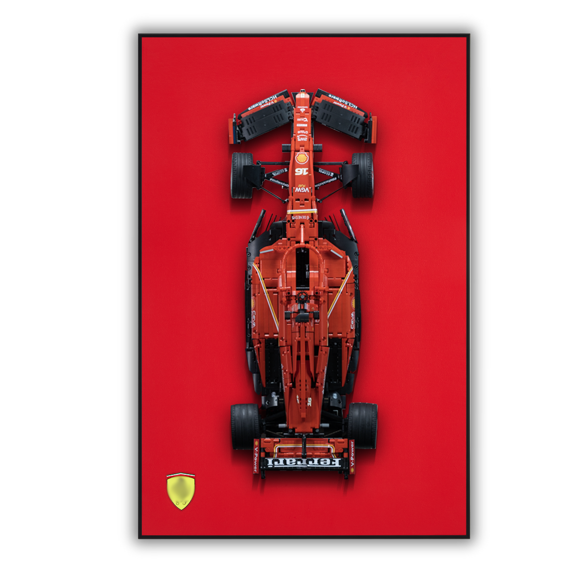 Classic Leather Wall Mount Display for LEGO® Technic™ Ferrari Red