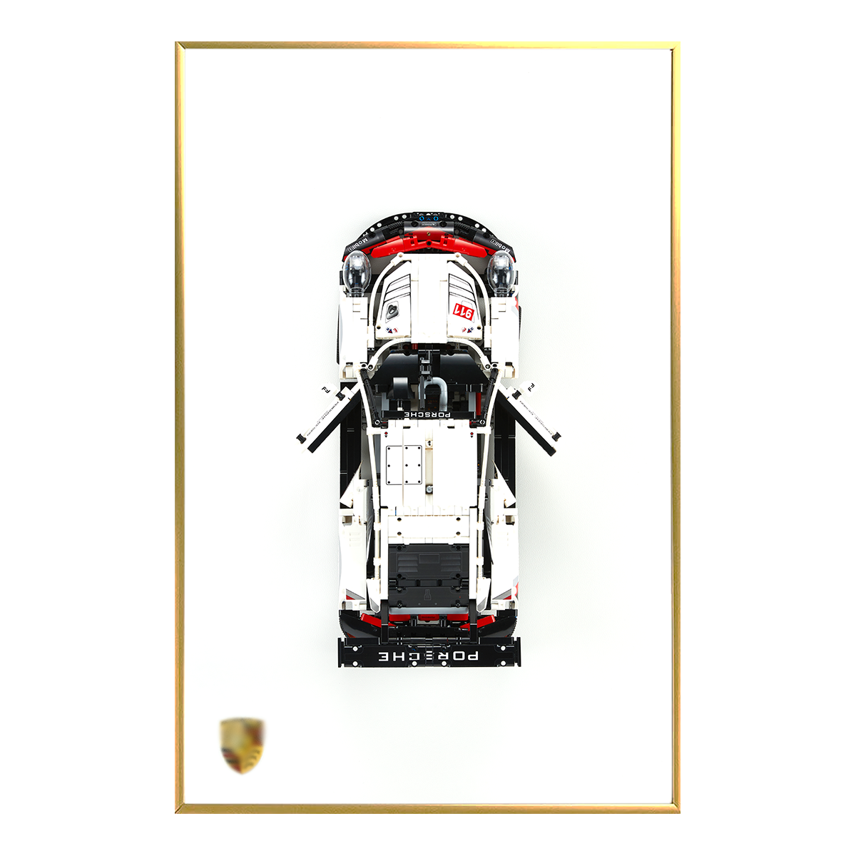Classic Leather Wall Mount Display for LEGO® Technic™ Porsche White
