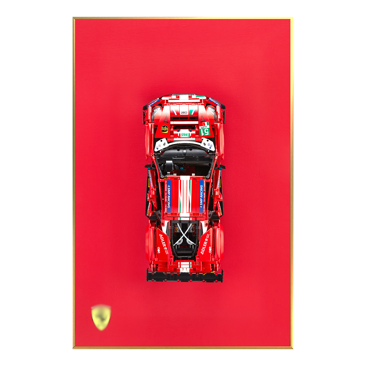 Classic Leather Wall Mount Display for LEGO® Technic™ Ferrari Red