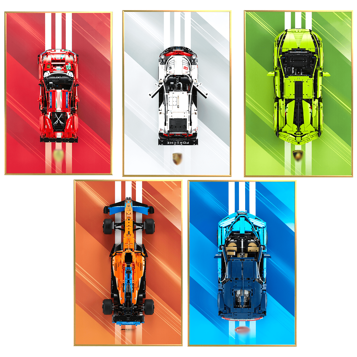 Acrylic Top-Speed Wall Mount Display for LEGO® Technic™ Ferrari Red