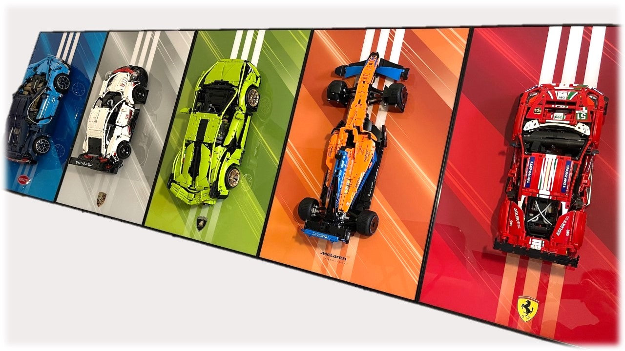 Acrylic Top-Speed Wall Mount Display for LEGO® Technic™ PEUGEOT Le Mans
