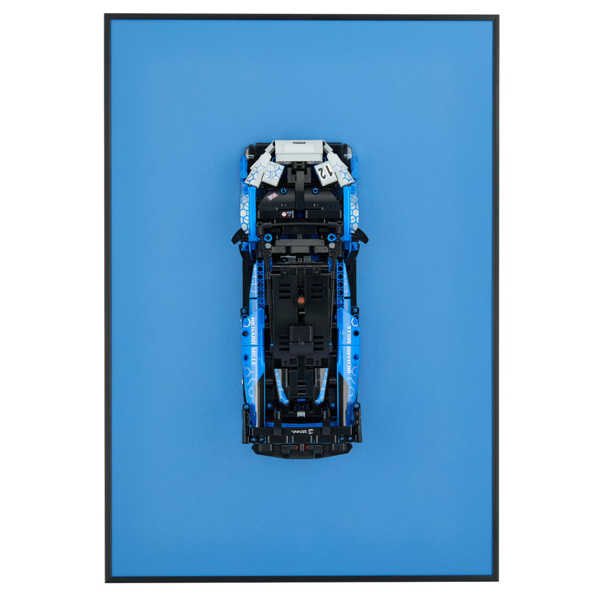 Classic Leather Wall Mount Display for Compact LEGO® Technic™ Bugatti Blue