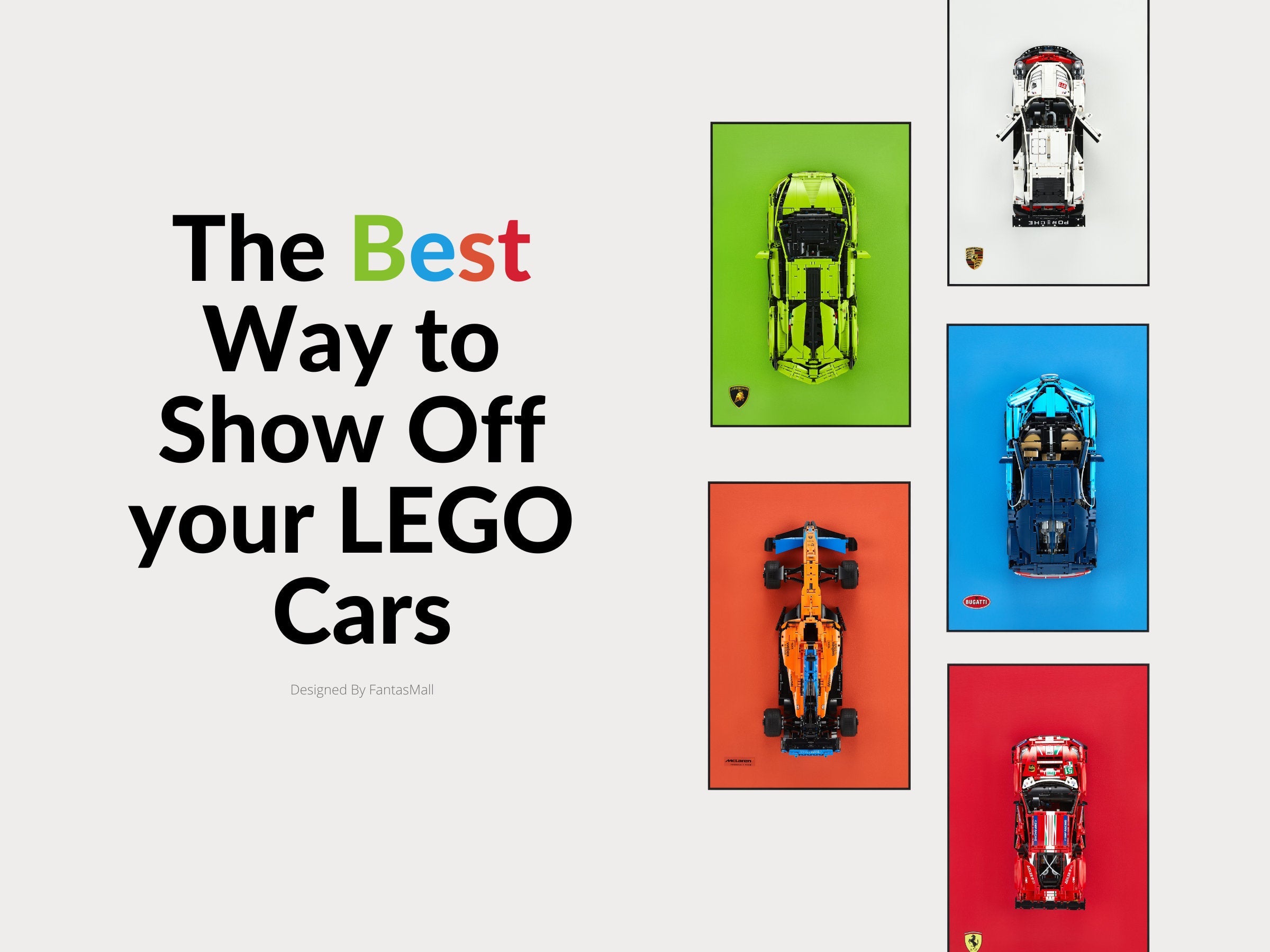 Classic Leather Wall Mount Display for LEGO® Technic™ White Mercedes-AMG F1 W14 42171