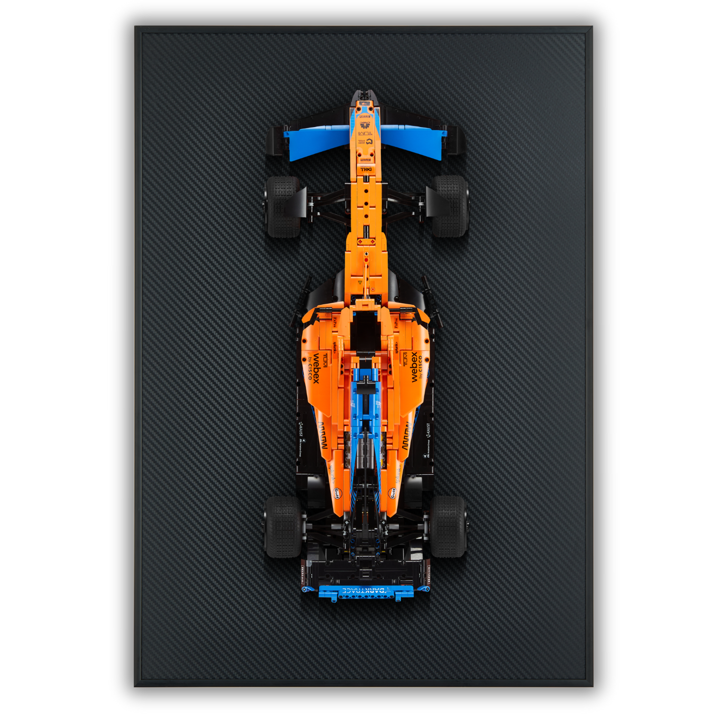 Acrylic Top-Speed Carbon Fiber Black Wall Mount Display Frame for LEGO® Technic™ Limited Carbon Fiber Black