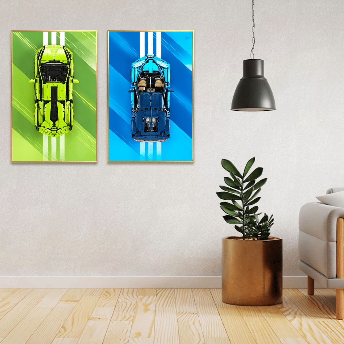 Acrylic Top-Speed Wall Mount Display for LEGO® Technic™ Ferrari Red