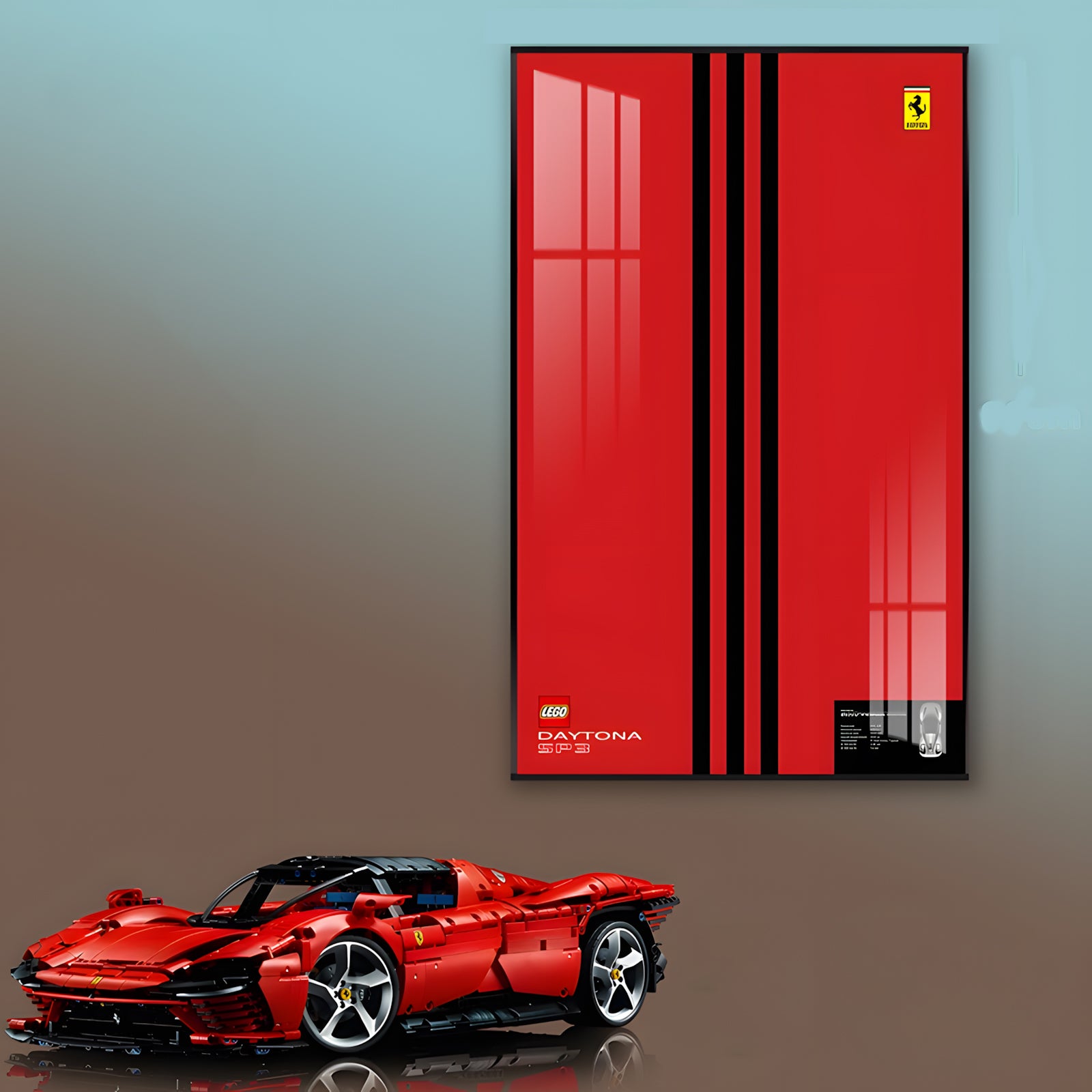 Wall Mounted Display Case for LEGO® Technic™ Ferrari Daytona SP3 (42143)