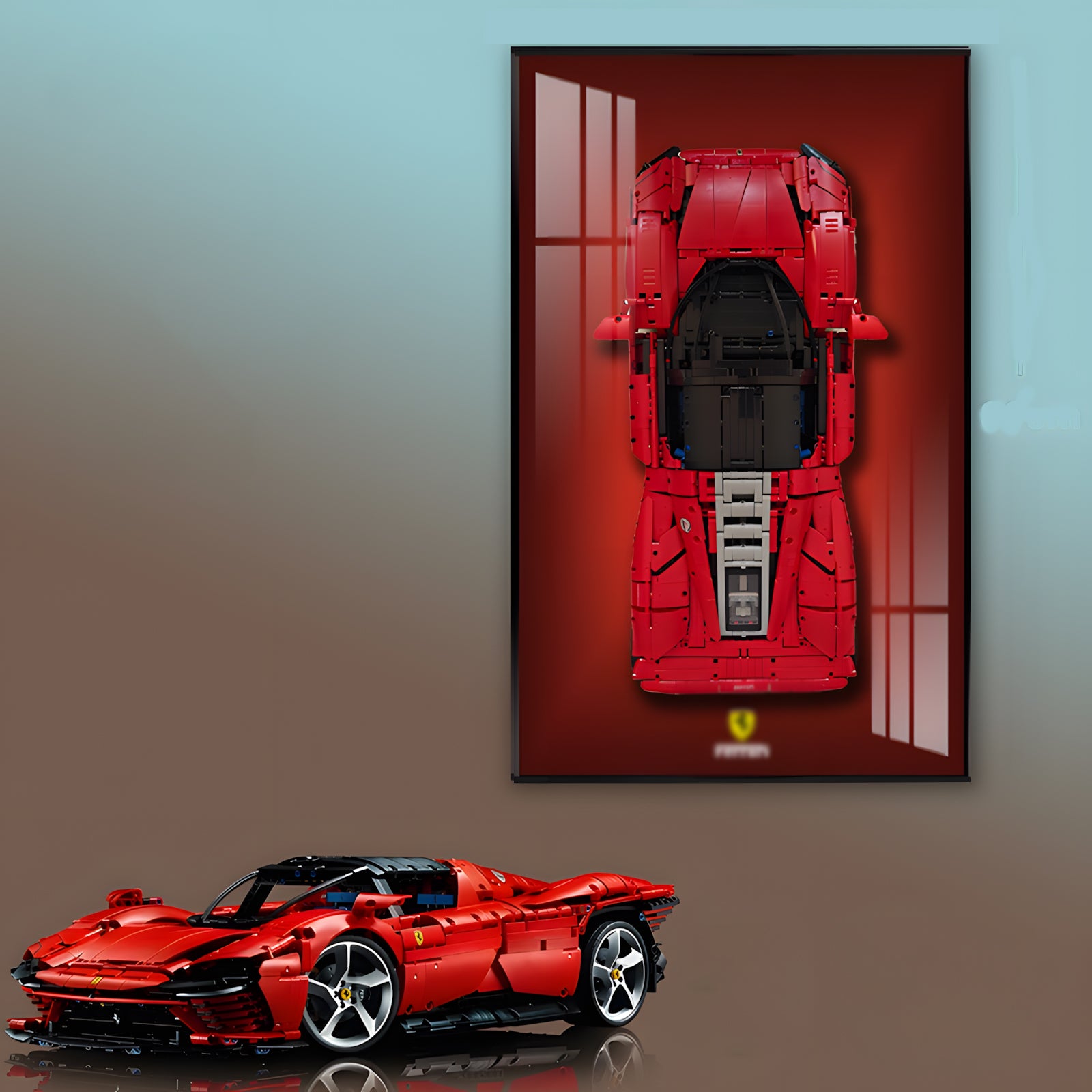Wall Mounted Display Case for LEGO® Technic™ Ferrari Daytona SP3 (42143)