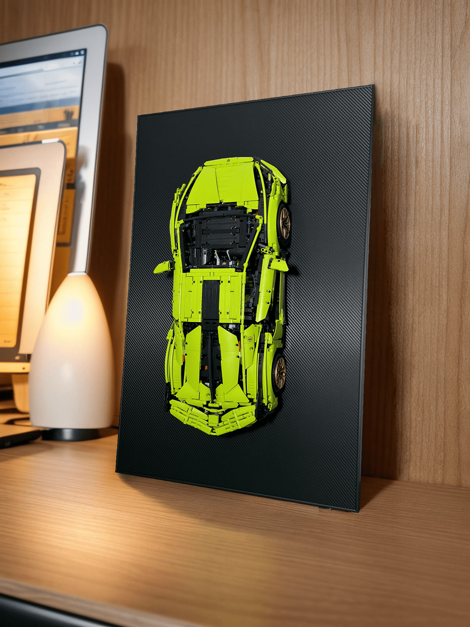 Acrylic Top-Speed Carbon Fiber Black Wall Mount Display Frame for LEGO® Technic™ Limited Carbon Fiber Black