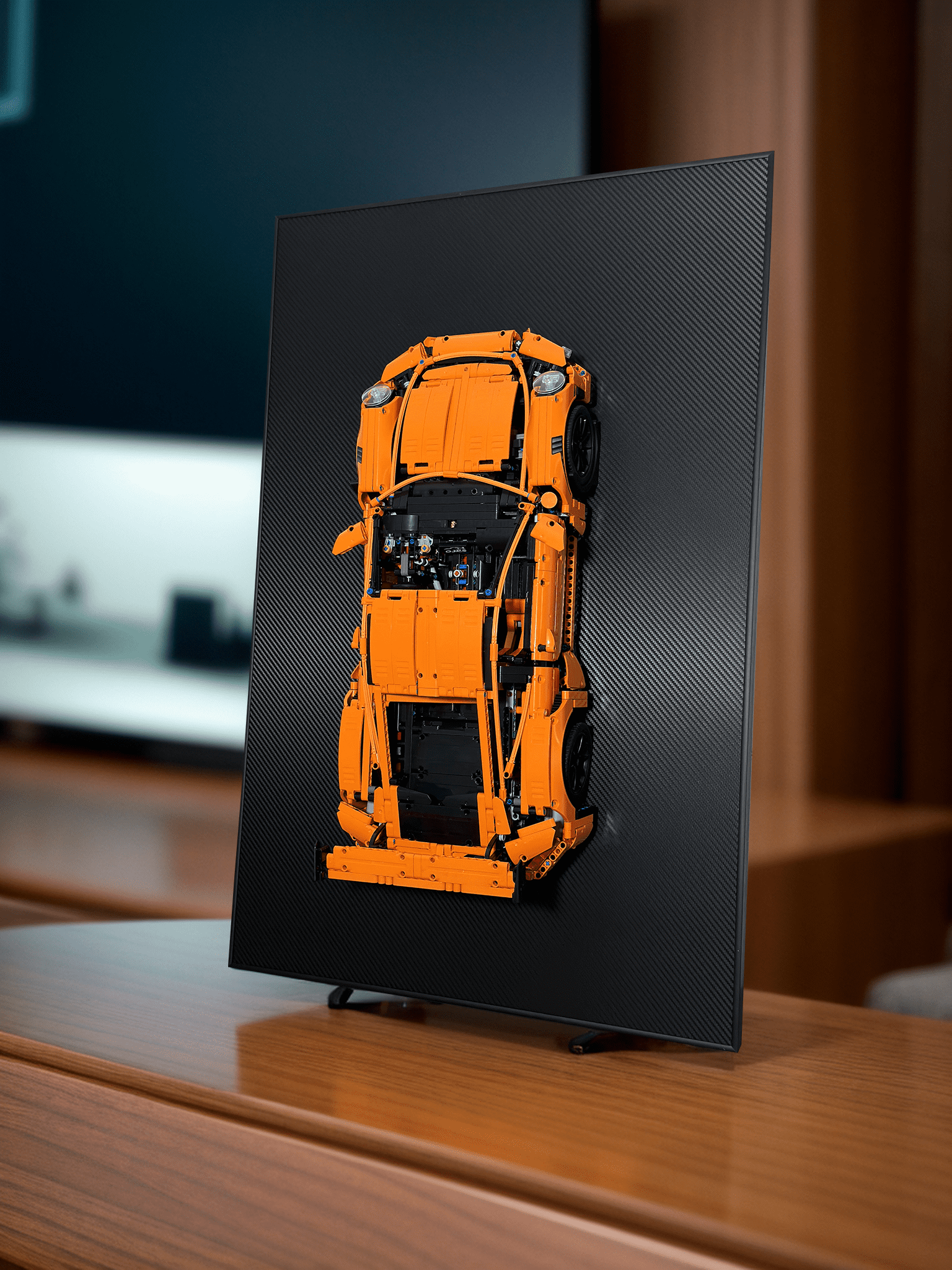 Acrylic Top-Speed Carbon Fiber Black Wall Mount Display Frame for LEGO® Technic™ Limited Carbon Fiber Black
