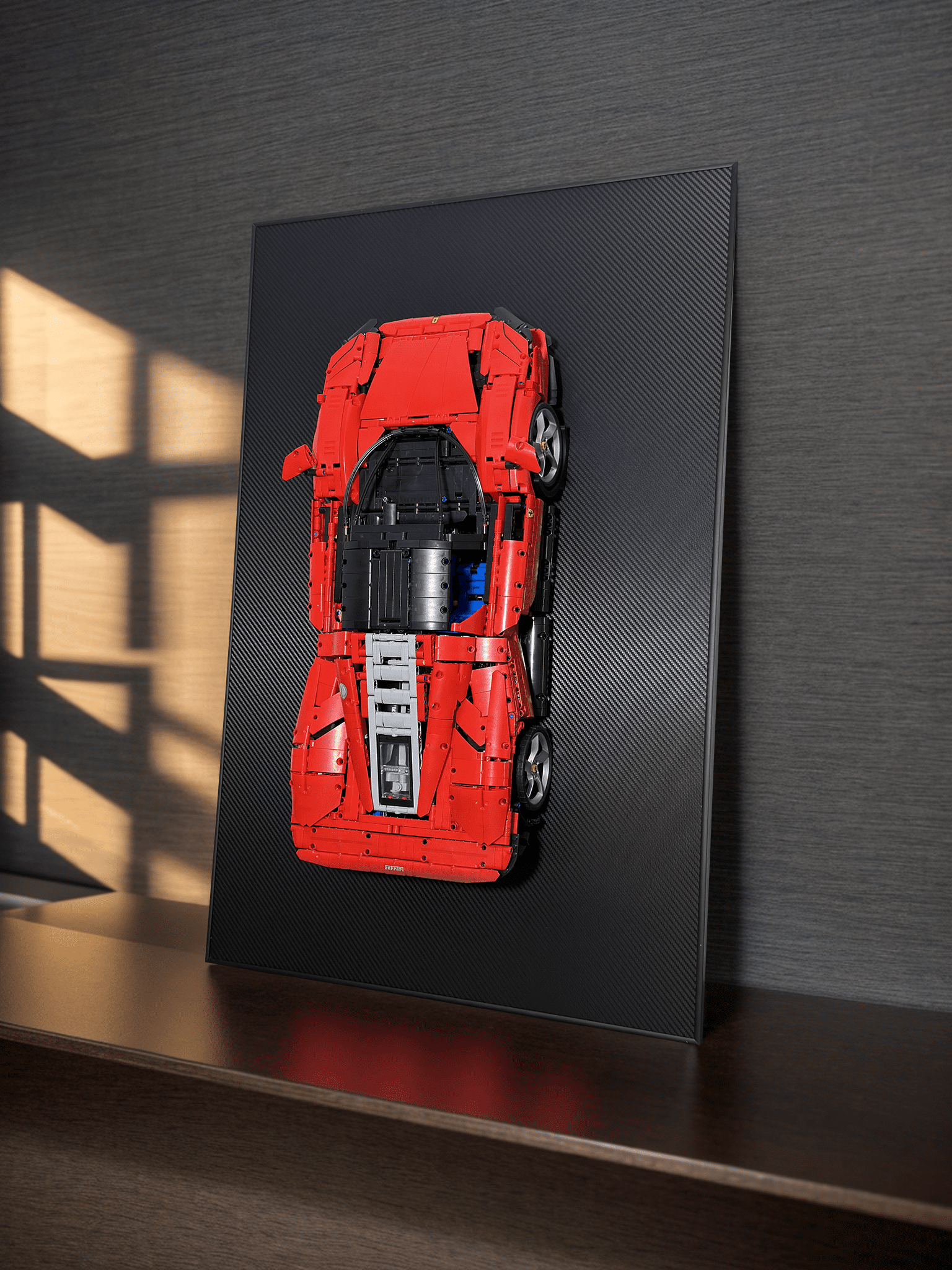 Acrylic Top-Speed Carbon Fiber Black Wall Mount Display Frame for LEGO® Technic™ Limited Carbon Fiber Black