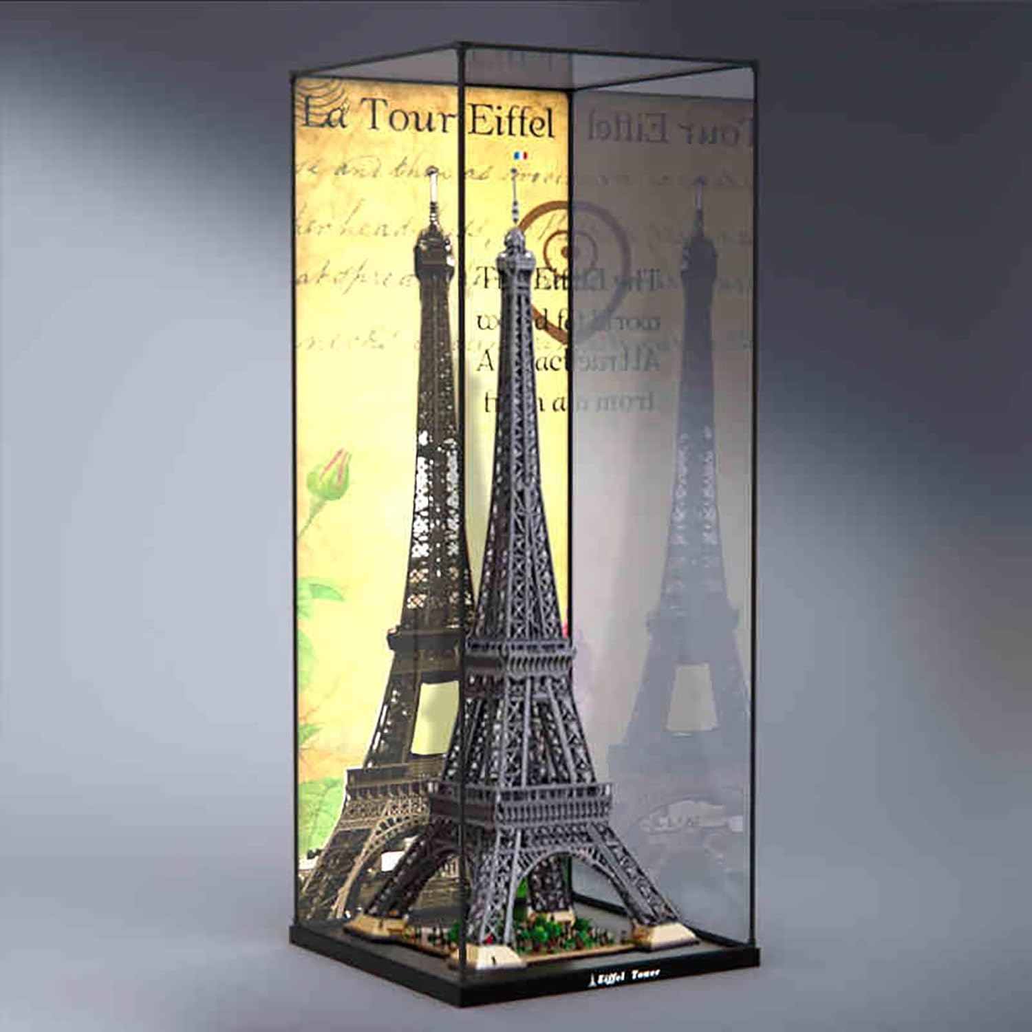 Acrylic Display Case for Lego 10307 Paris Eiffel Tower, customizedSize:60x60x155 cm (Model Not Included)