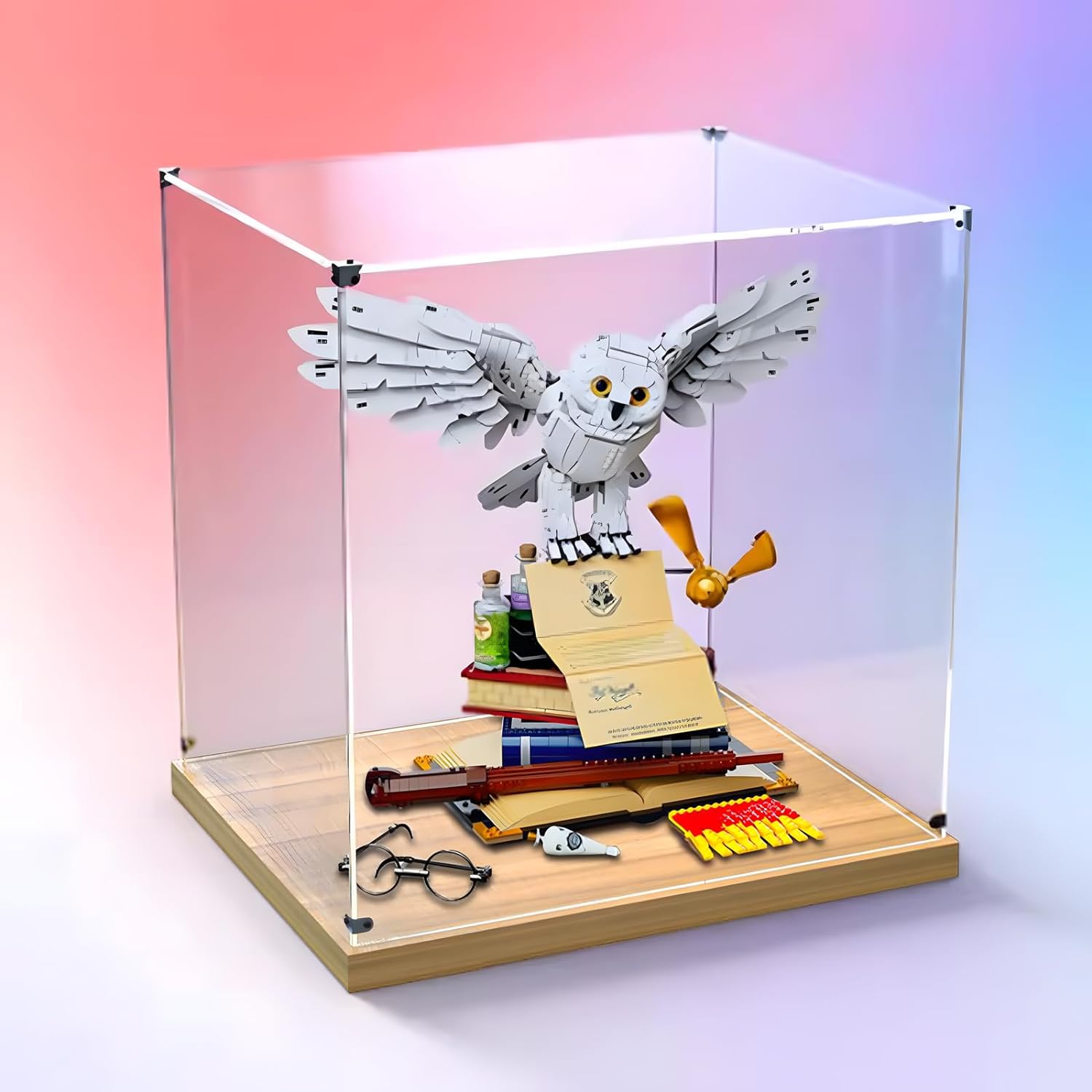 Acrylic Display Case for LEGO 76391 Hogwarts Hedwig Model, Dimensions: 50×40×50cm (Case Only, No Model) (A)