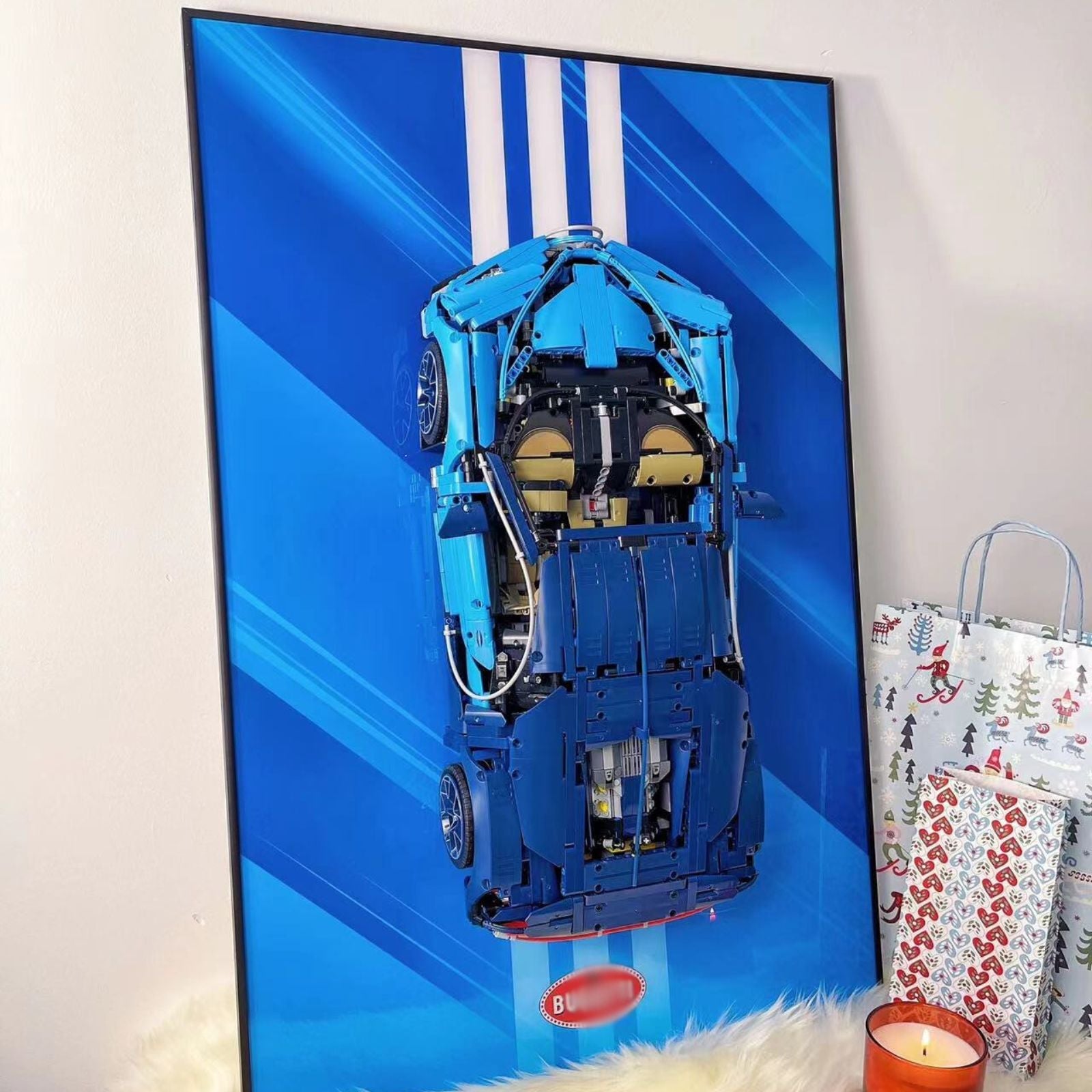 Acrylic Top-Speed Wall Mount Display for LEGO® Technic™ Bugatti Chiron 42083
