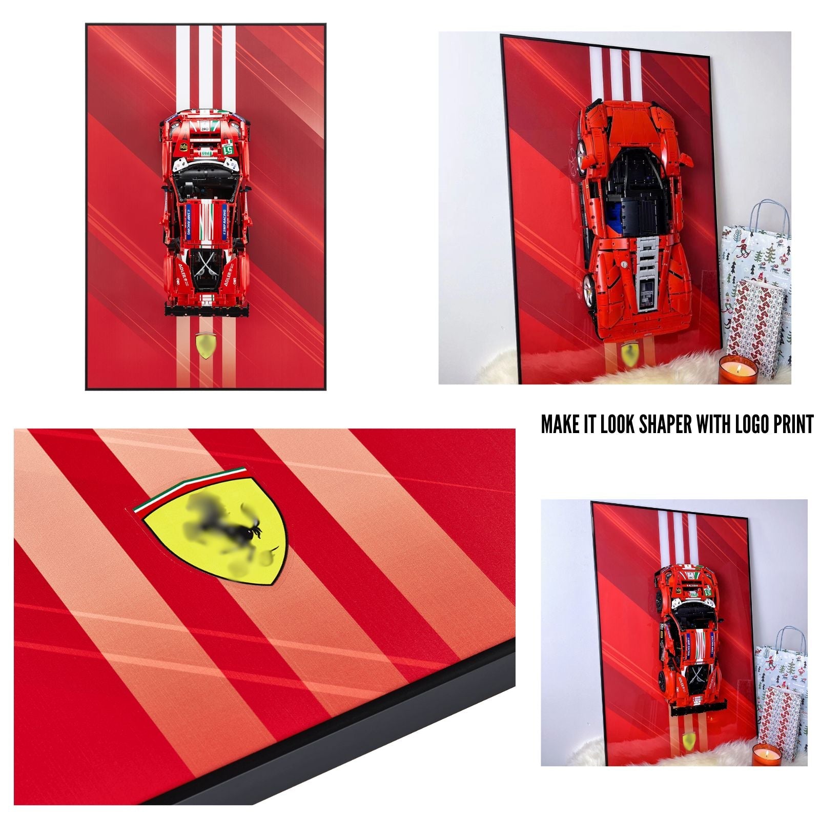 Acrylic Top-Speed Wall Mount Display for LEGO® Technic™ Ferrari F1 42207