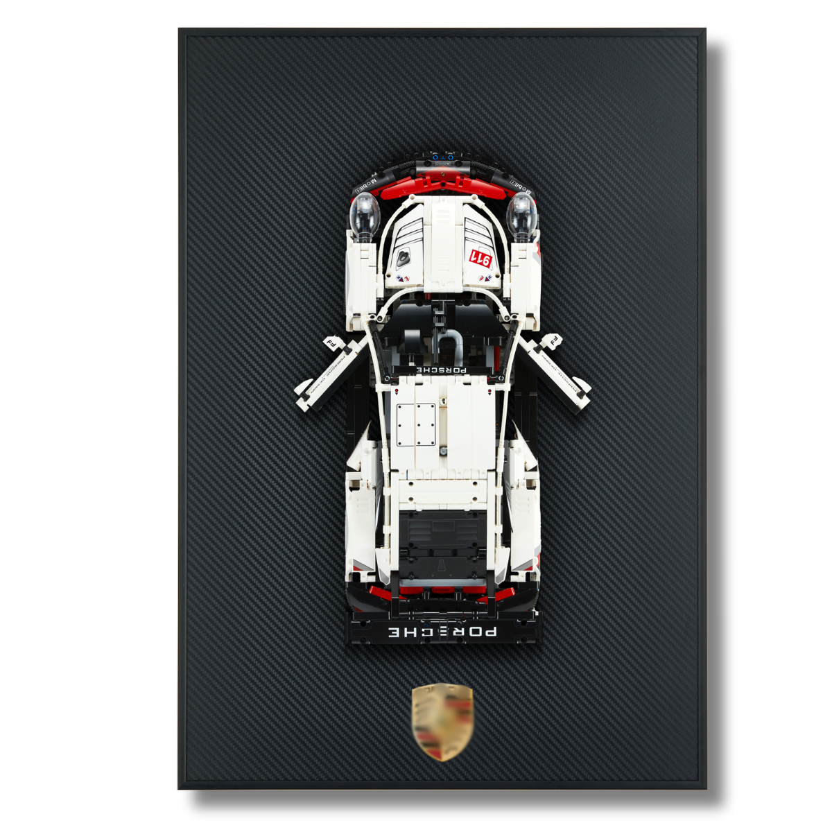 Acrylic Top-Speed Carbon Fiber Black Wall Mount Display Frame for LEGO® Technic™ Limited Carbon Fiber Black