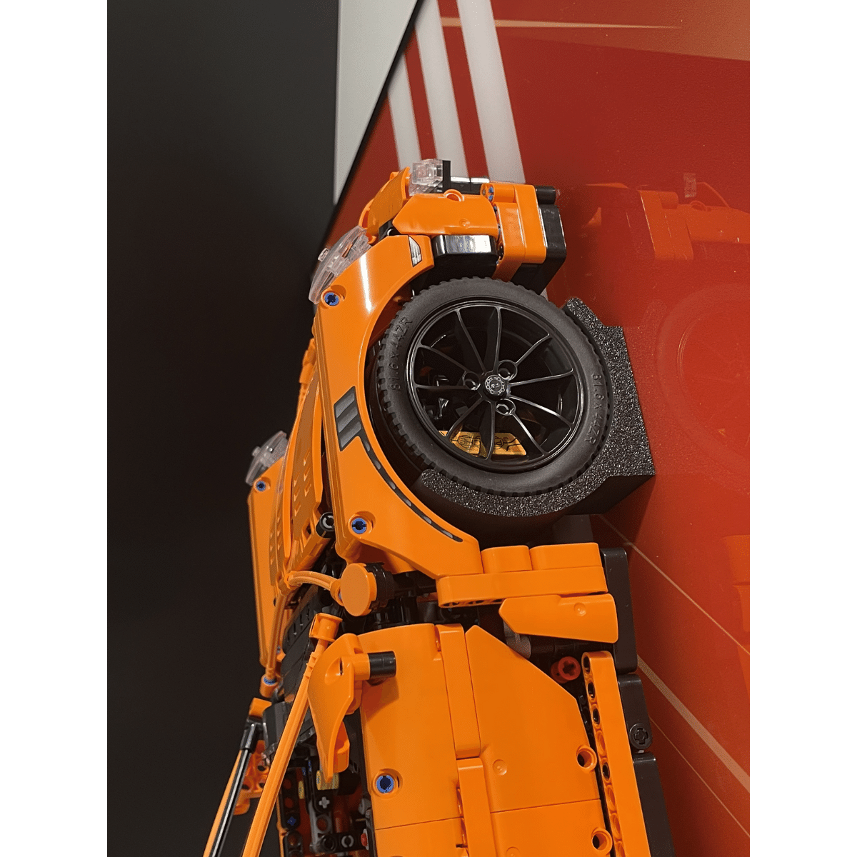 Classic Leather Wall Mount Display for LEGO® Technic™ Mclaren P1 Orange 42172