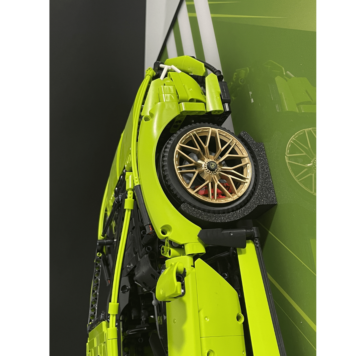 Classic Leather Wall Mount Display for LEGO® Technic™ Lambo Green