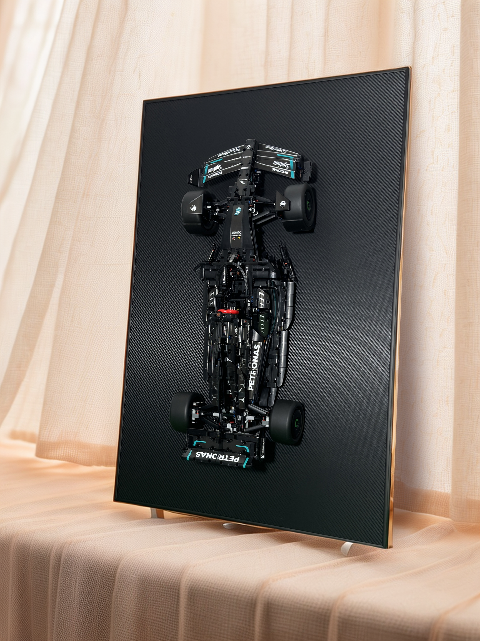 Acrylic Top-Speed Carbon Fiber Black Wall Mount Display Frame for LEGO® Technic™ Limited Carbon Fiber Black