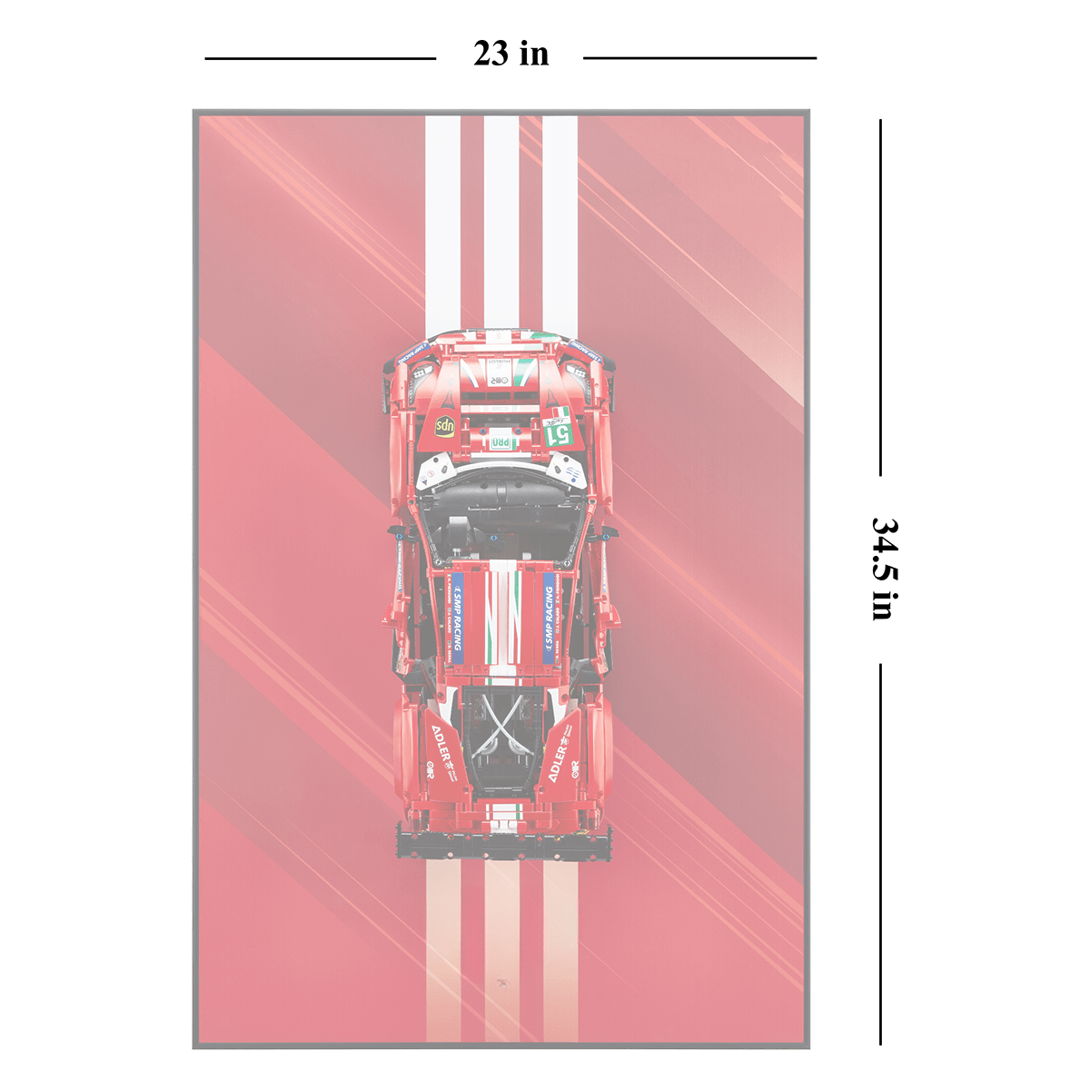 Acrylic Top-Speed Wall Mount Display for LEGO® Technic™ Ferrari F1 42207